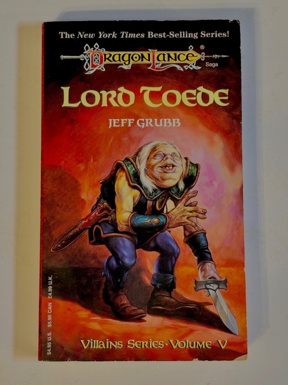 DragonLance Lord Toede Jeff Grubb Villians Series 1994 Paperback Vol. 5 1st Ed.